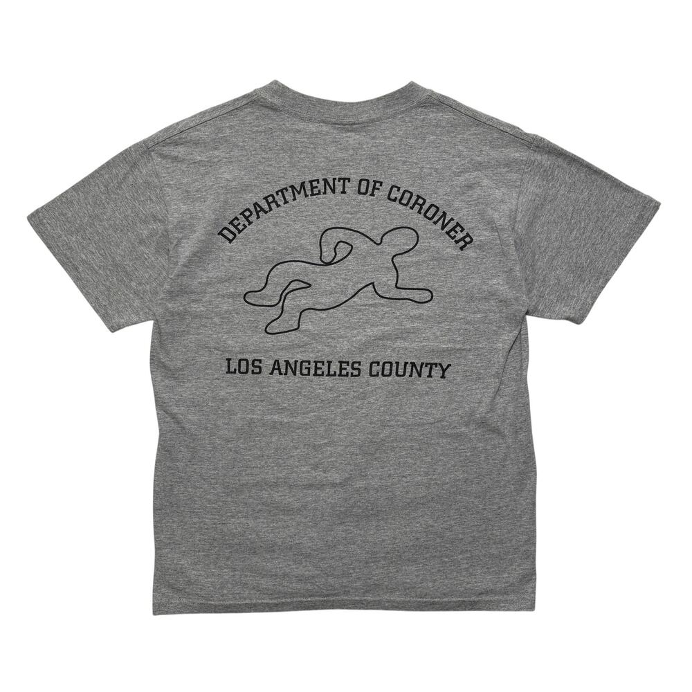 VTG 90's Department of Coroners LA County Cotton Short Sleeve T-Shirt Gray M